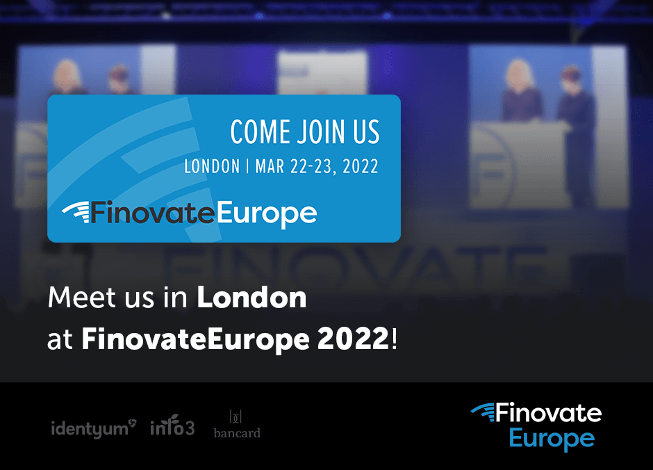 Meet us in London at FinovateEurope 2022!